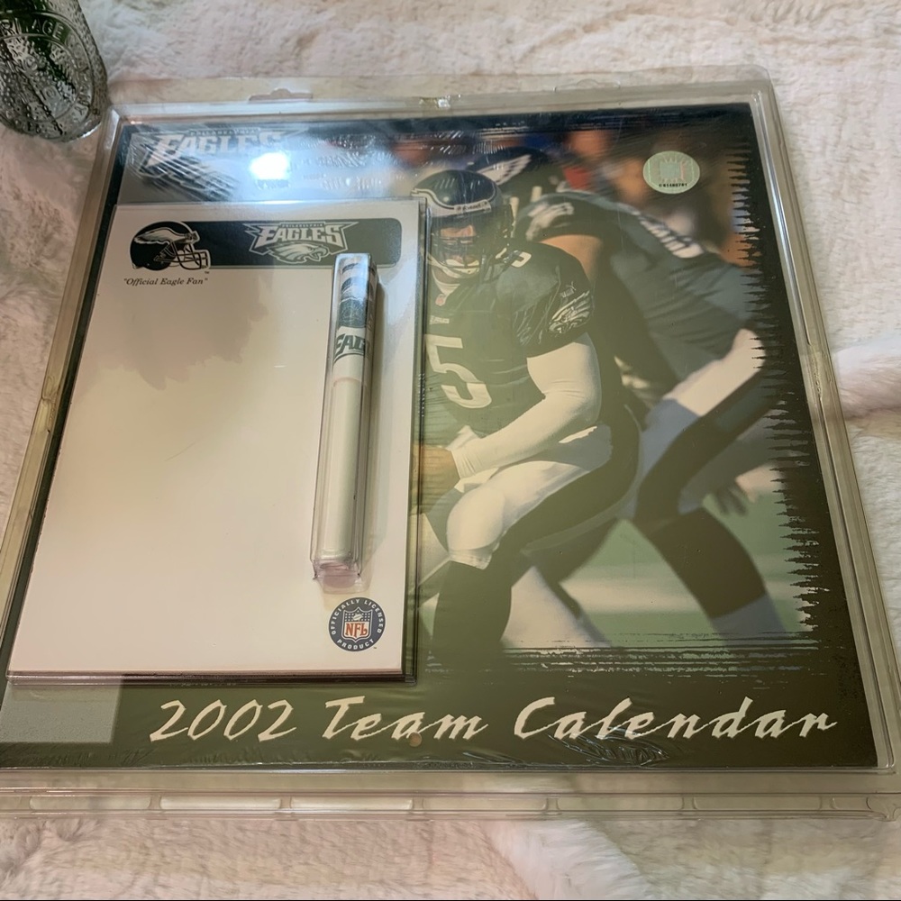 NFL Philadelphia Eagles 2002 Calendar Note Pad & Pen NEW